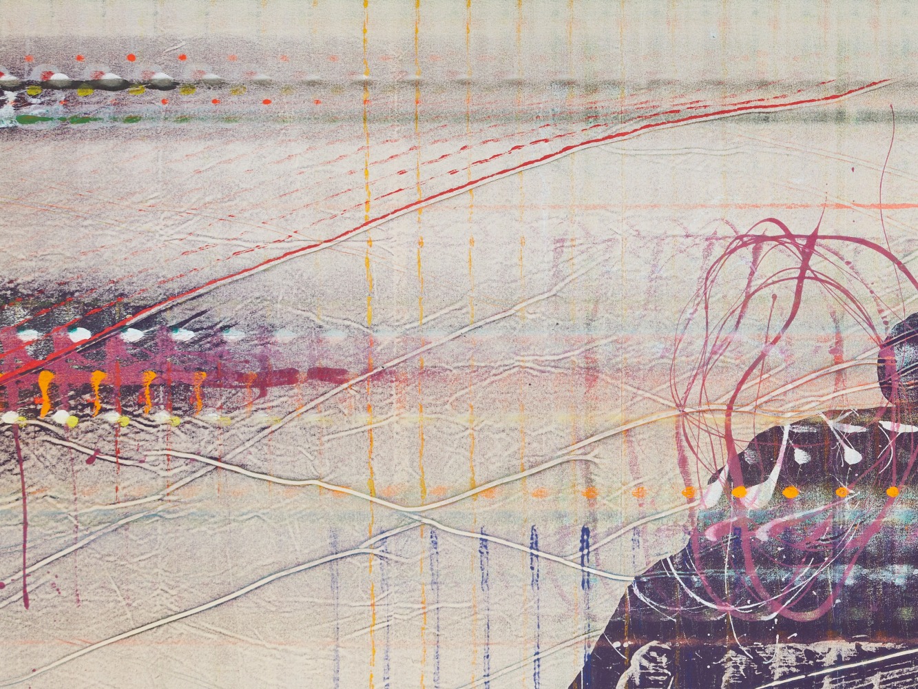 Emily Kraus
Stochastic 19, 2023 (detail)
Oil on canvas
66 7/8 x 118 1/8 inches
(170 x 300 cm)
Photo: Ollie Hammick