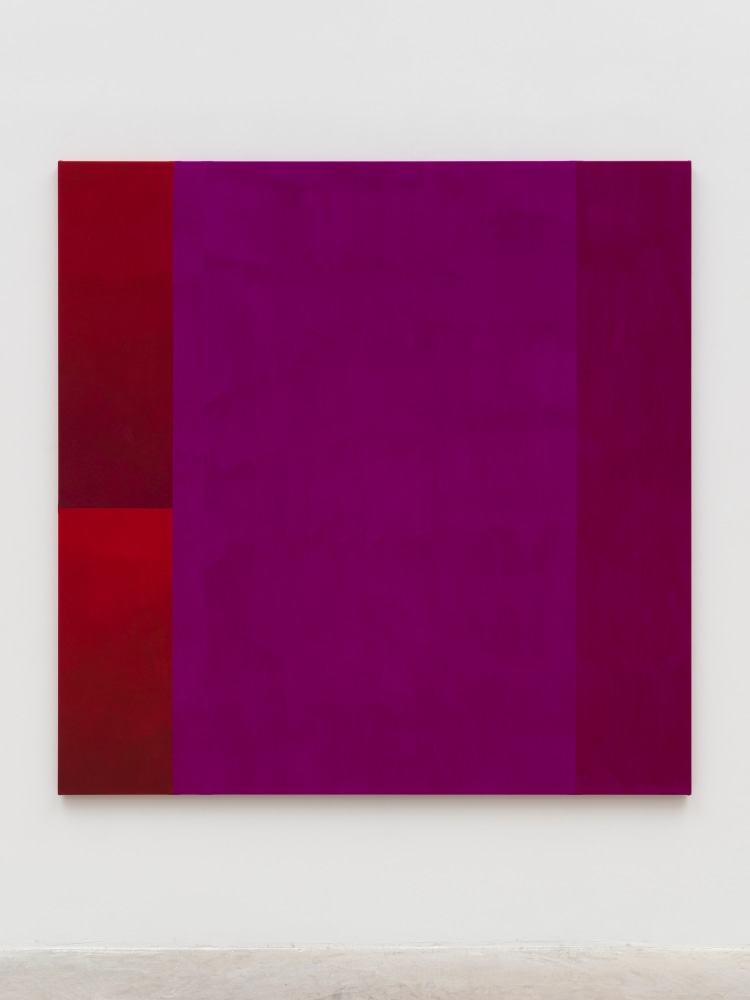Sarah Crowner
Violets Over Reds, 2024
Acrylic on canvas, sewn
72 x 72 inches
(182.9 x 182.9 cm)
Photo:&amp;nbsp;Charles Benton