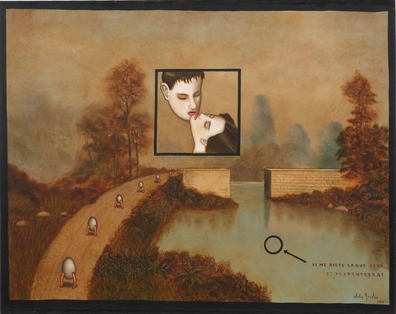 Julio Gal&amp;aacute;n
Ni&amp;ntilde;os con muchos huevos, 1988
Oil on canvas
72 x 90 1/4 inches
(183 x 229.3 cm)