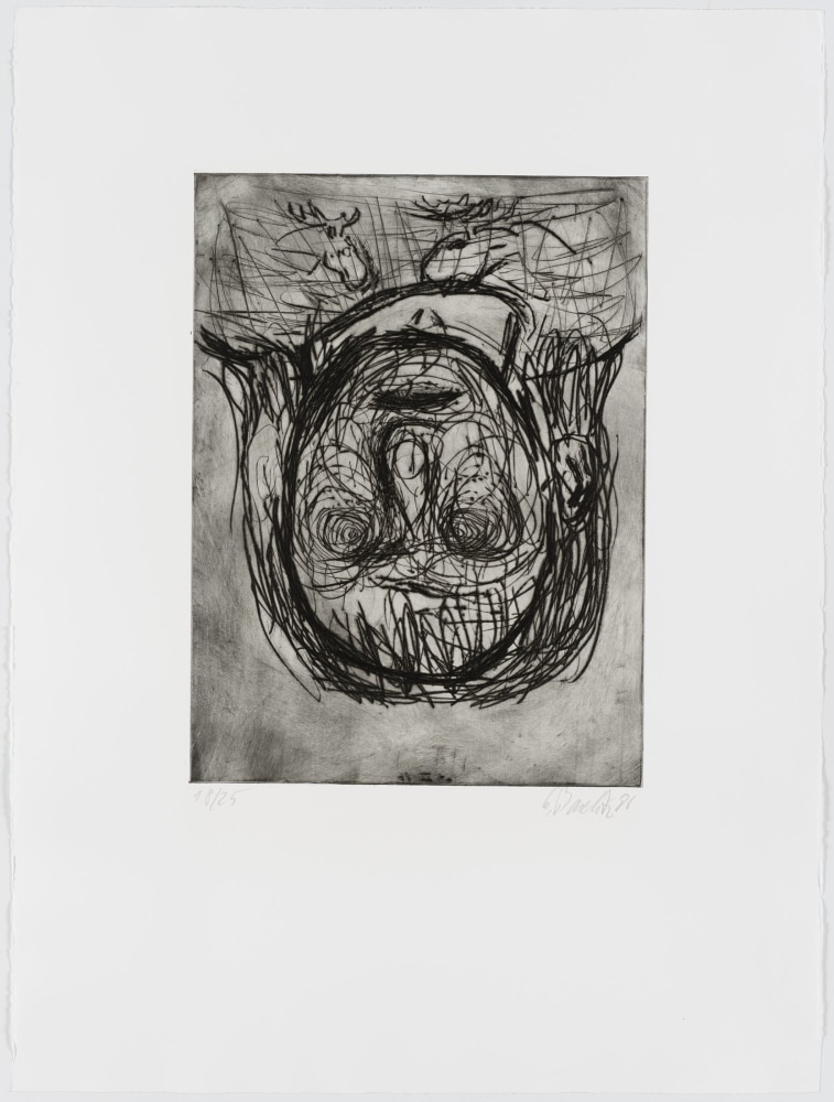 Georg Baselitz
Norwegerm&amp;auml;dchen (Norwegian Girl), 1986
18/25
G Baselitz 86
Cat. Rais. 557
Etching on paper
30 x 22 1/2 inches
(76.3 x 57 cm)