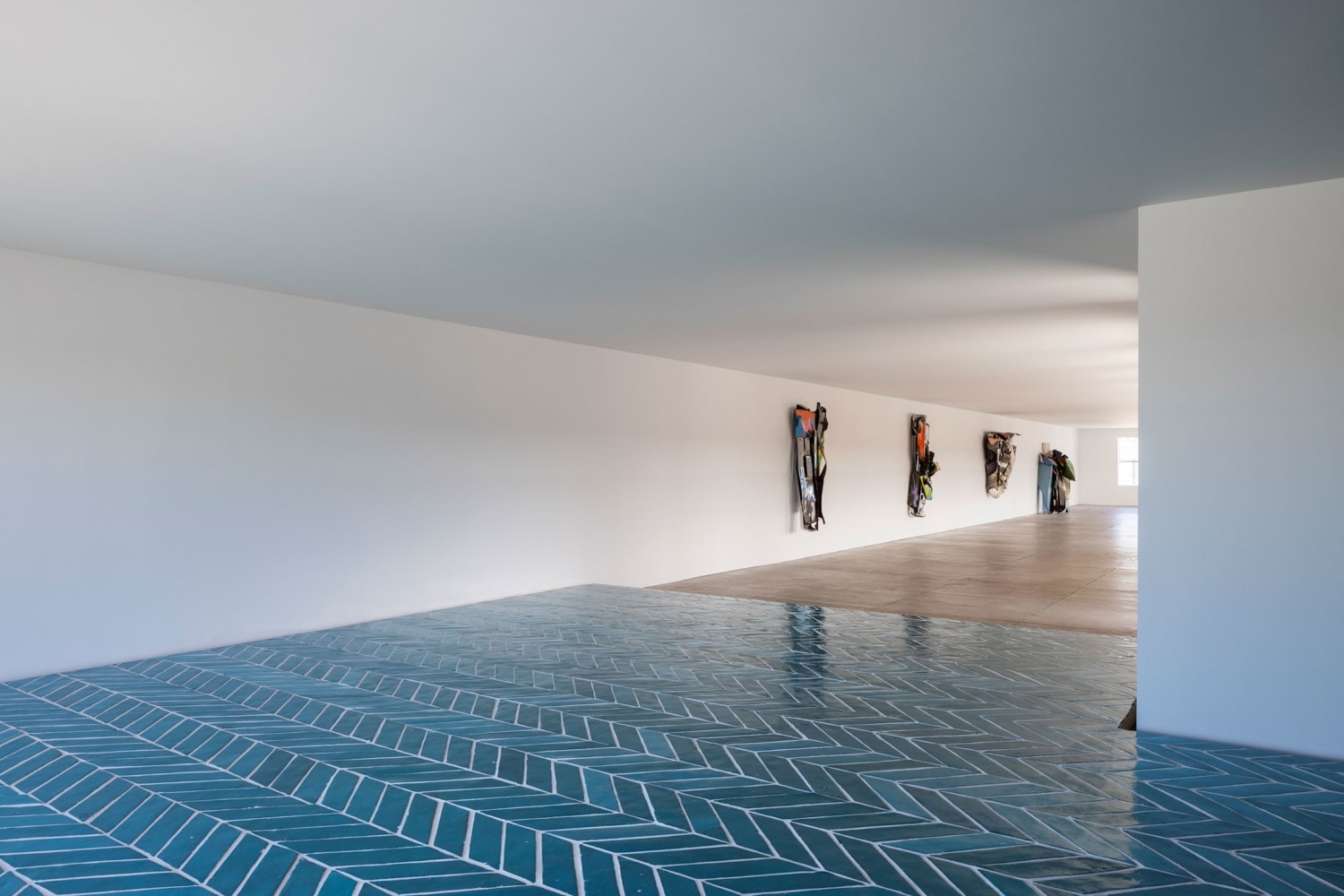 Sarah Crowner
Platform (Blue Green Terracotta for JC), 2022
Installation View
The Chinati Foundation, Marfa, TX
Image courtesy The Chinati Foundation
Photo: Alex Marks
&amp;copy; 2023 Fairweather &amp;amp; Fairweather LTD / Artists Rights Society (ARS), New York