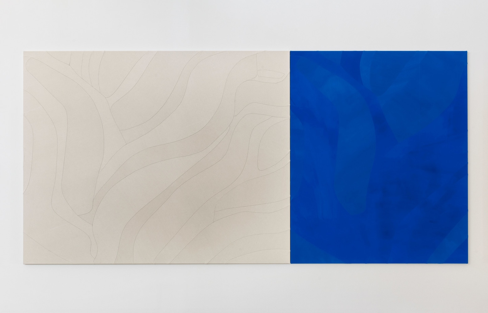 Sarah Crowner
Untitled (Around Orange), 2023
Acrylic on canvas, sewn
72 x 150 inches
(182.9 x 381 cm)
(Two panels)