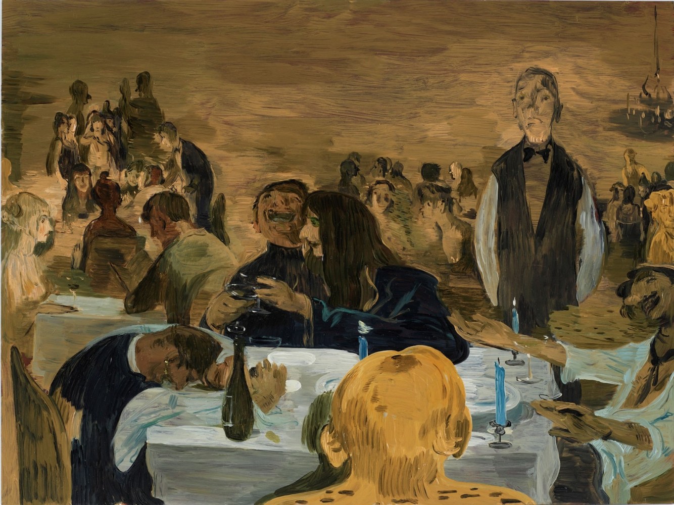 Salman Toor
The Joke, 2024
Oil on panel
18 x 24 inches
(45.7 x 61 cm)