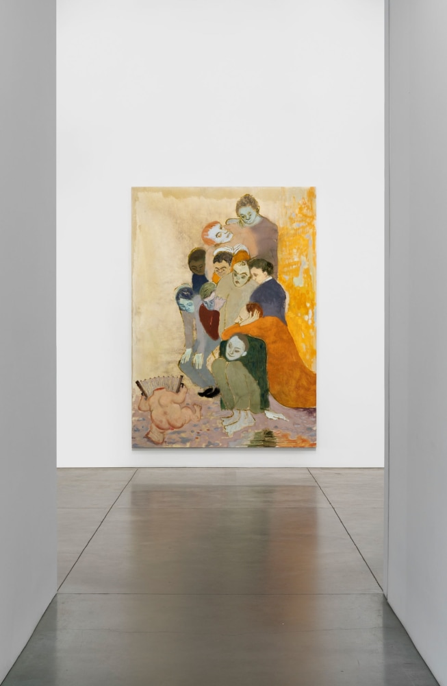 Sanya Kantarovsky
Life of the Party, 2019
Oil and watercolor on canvas
111 x 79 inches
(281.9 x 200.7 cm)
Installation view,&amp;nbsp;On Them
April 27 &amp;ndash; June 18, 2019
Luhring Augustine, New York