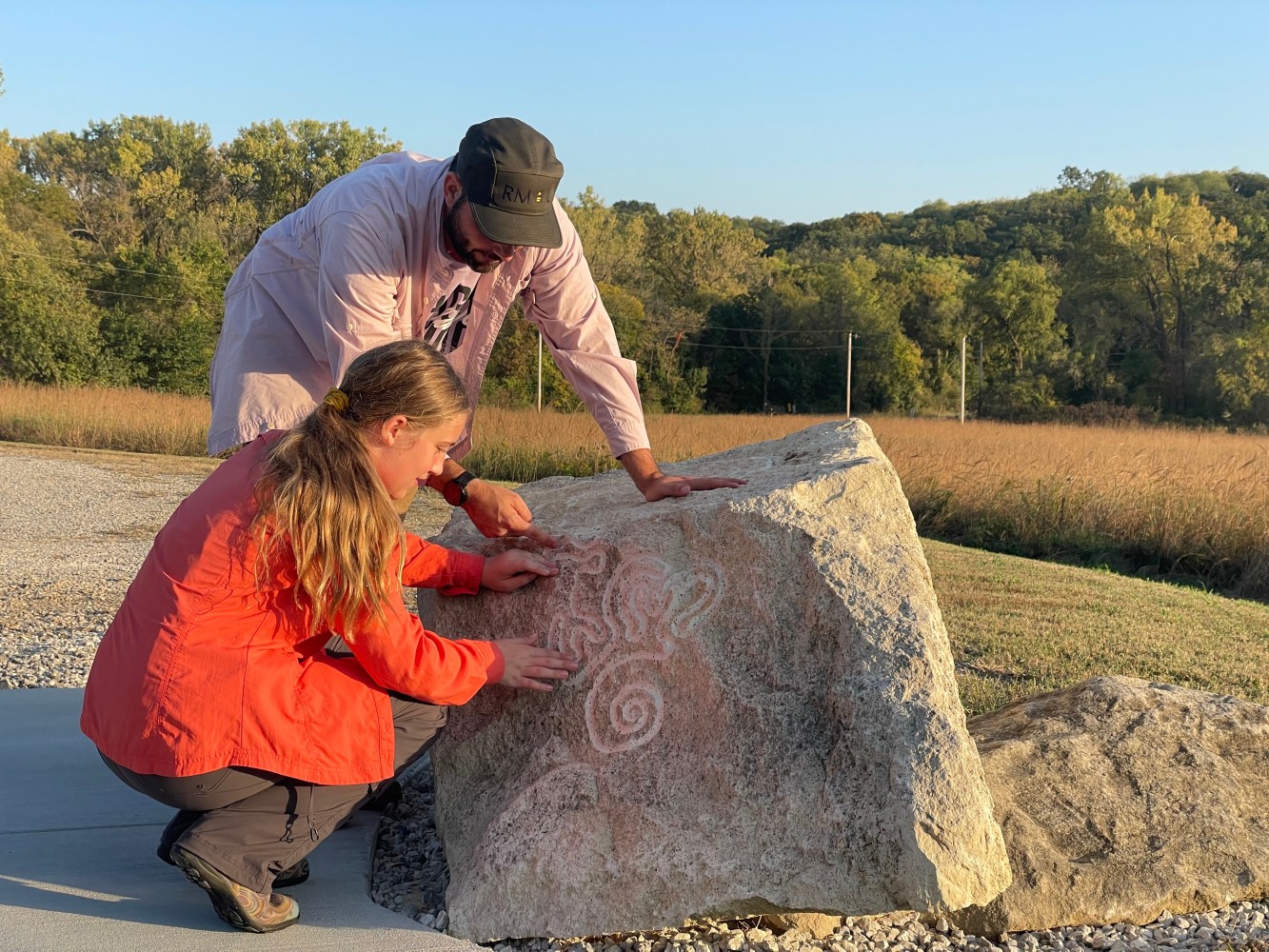 Visitors using the finger labyrinth.
Photo: Wendy Holman.