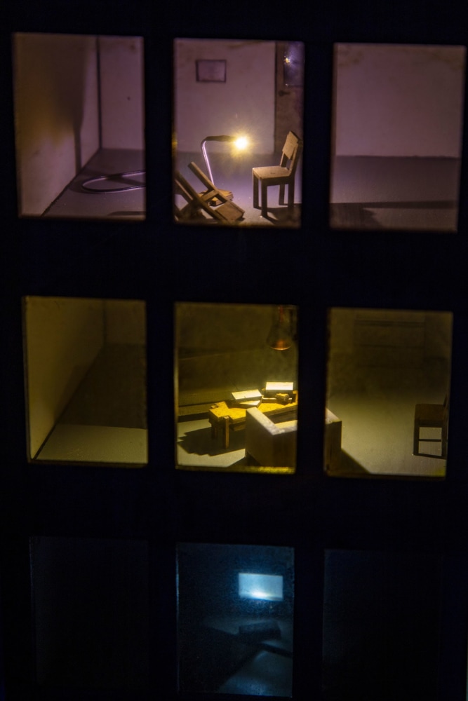 Janet Cardiff &amp;amp; George Bures Miller
Escape Room, 2021
Interactive multimedia installation with proximity sensors, lights, sounds, and handmade models
Dimensions variable, duration variable