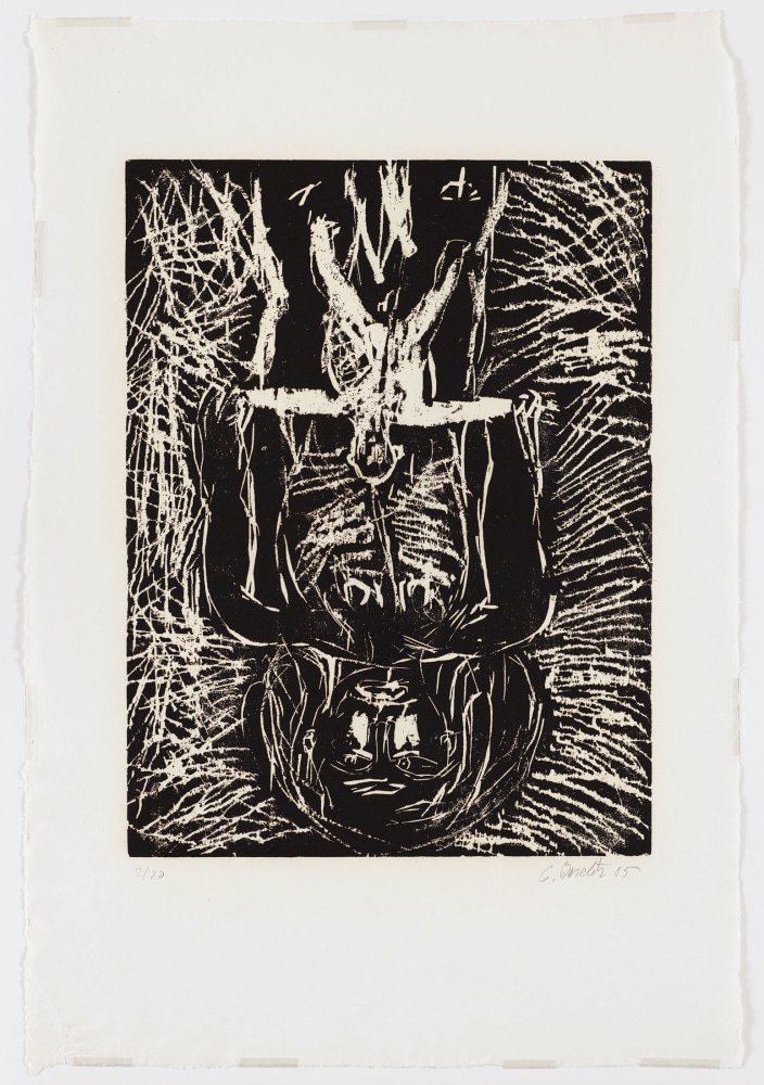 Georg Baselitz
Mutter und Kind (Mother and Child), 1985
2/20
G. Baselitz 85
Cat. Rais. 466
Woodcut on paper
38 1/4 x 26 1/8 inches
(97 x 66.5 cm)