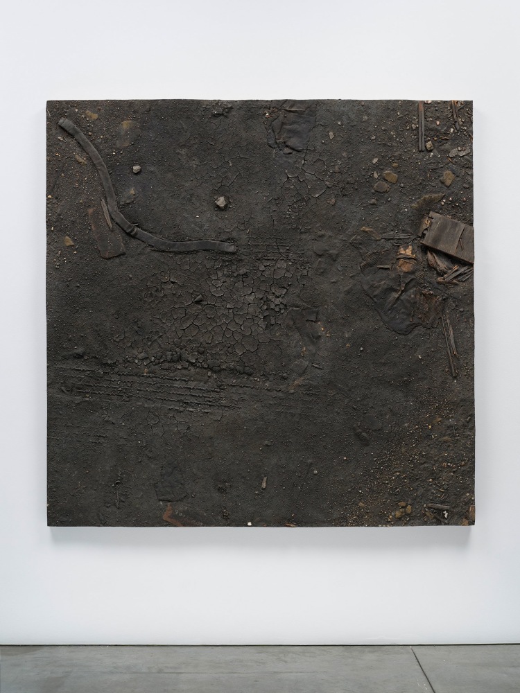 Boyle Family
Study with Tyretrack, Mudcracks and Flattened Exhaustpipe, Lorrypark Series, 1974
Mixed media, resin, fiberglass
72 1/4 x 72 1/4 inches
(183.5 x 183.5 cm)