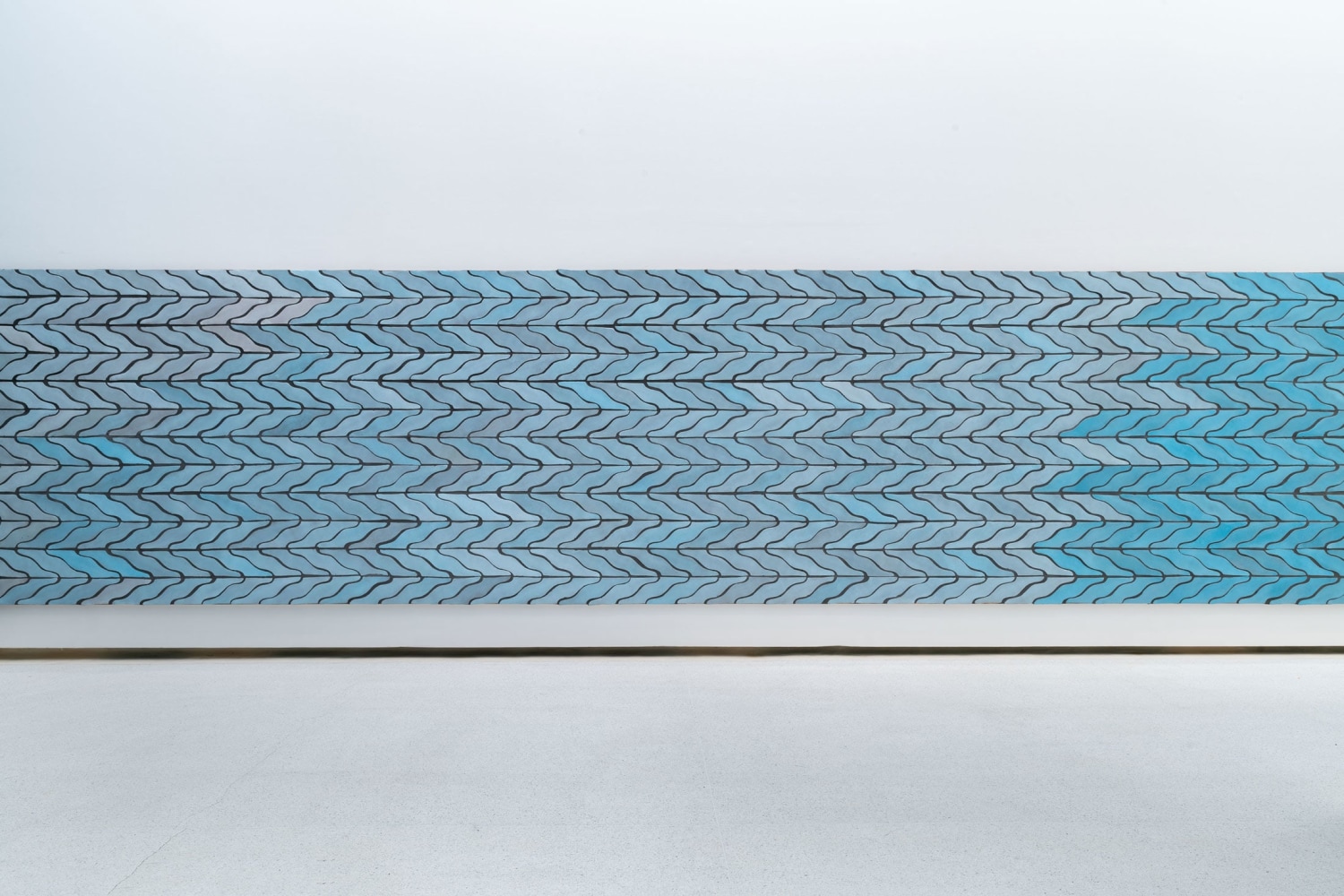 Sarah Crowner
Wall (Wavy Arrow Terracotta), 2018
Glazed terracotta tiles, plywood, aluminum, mortar, grout
Dimensions variable