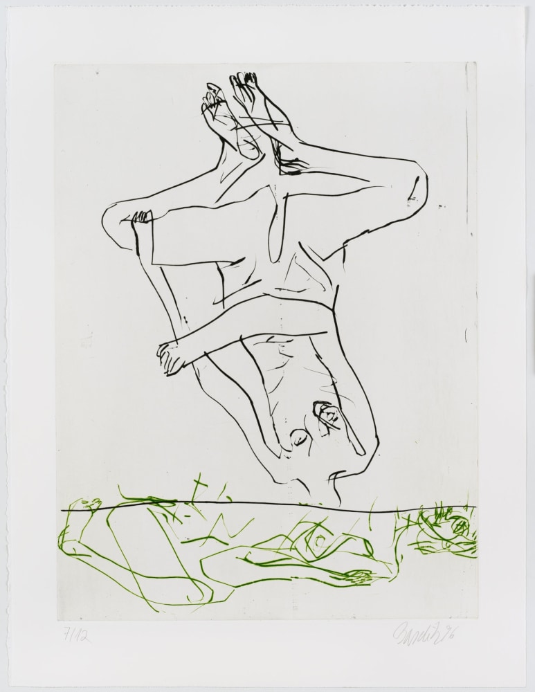 Georg Baselitz
Schlafende Frau (Sleeping Woman), 1996
7/12
Baselitz 96
Color etching on paper
31 1/2 x 23 7/8 inches
(80 x 60.5 cm)