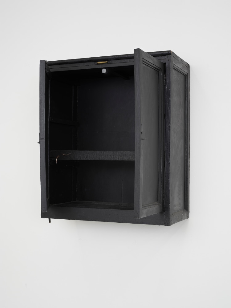 Lucia Nogueira
Cupboard, 1996
Wood, blackboard paint, nail, magnet
31 1/2 x 26 3/8 x 13 3/4 inches
(80 x 67 x 35 cm)