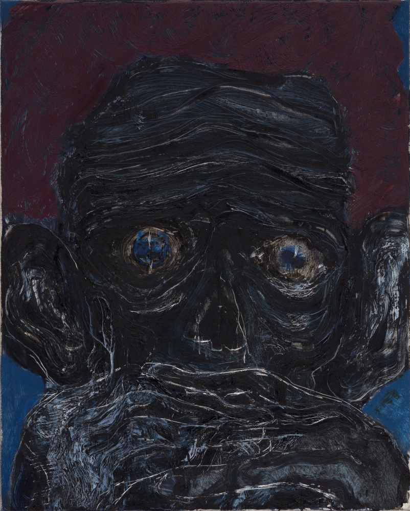 Sanya Kantarovsky
Face 12, 2021
Oil and watercolor on linen
19 3/4 x 15 3/4 inches
(50.2 x 40 cm)