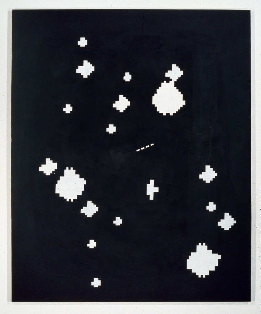 Jeff Elrod
Asteroids, 1994
Acrylic on canvas&amp;nbsp;
96&amp;nbsp;x 72&amp;nbsp;x 3 inches
(243.8 x 182.9 x 7.6 cm)