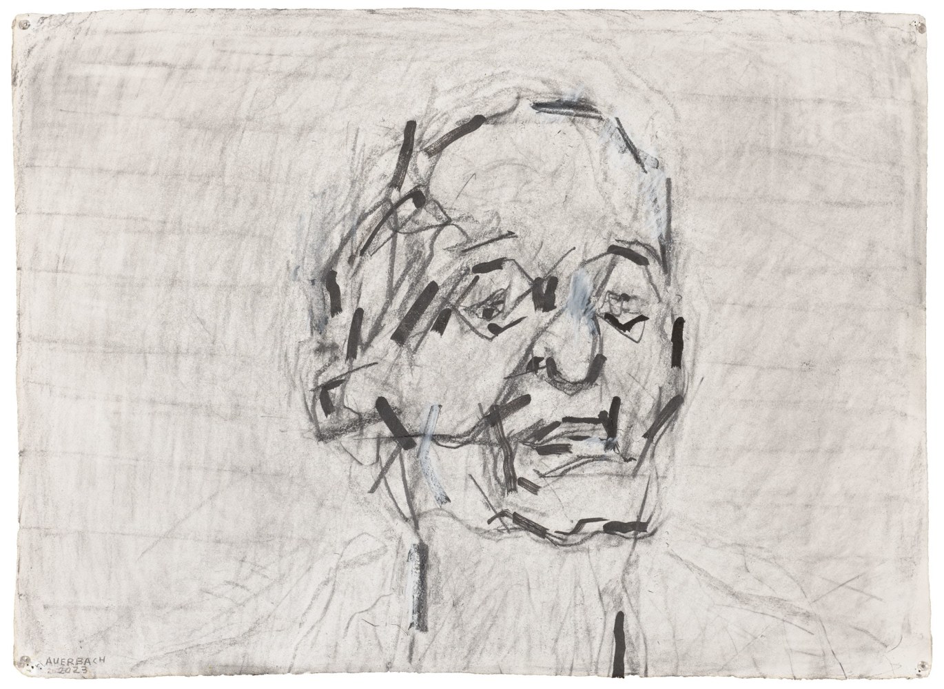 Frank Auerbach
Self-Portrait III, 2023
Graphite, Indian ink, acrylic and white chalk on paper
22 1/4 x 30 1/2 inches
56.5 x 77.5 cm
Photo: A C Cooper, London