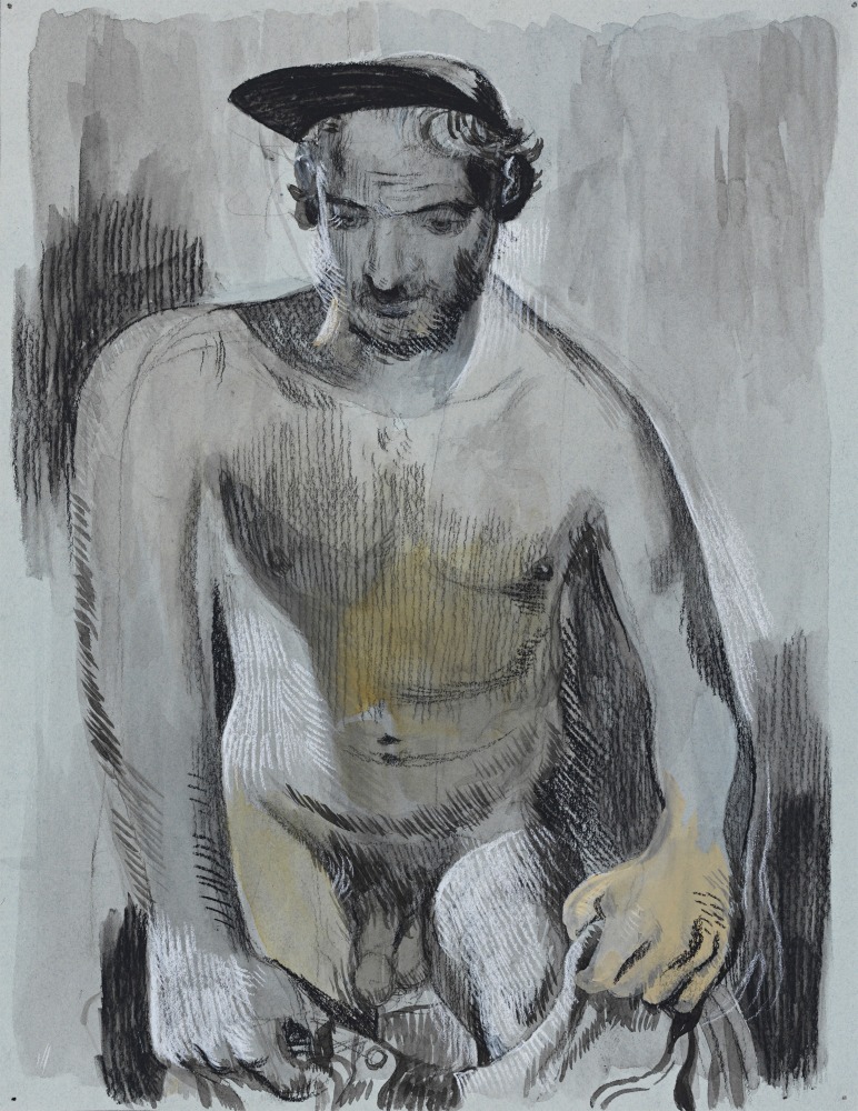 Salman Toor
Daddy, 2024
Charcoal, pencil, ink, and gouache on paper
11 x 8 1/2 inches
(27.9 x 21.6 cm)
Framed: 16 1/2 x 14 inches
(41.8 x 35.4 cm)