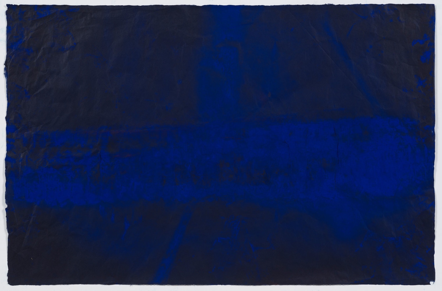 Jason Moran
Blue Calamintha, 2020
Pigment on Indigo dyed Gampi paper
25 x 38 1/4 inches
(63.5 x 97.2 cm)