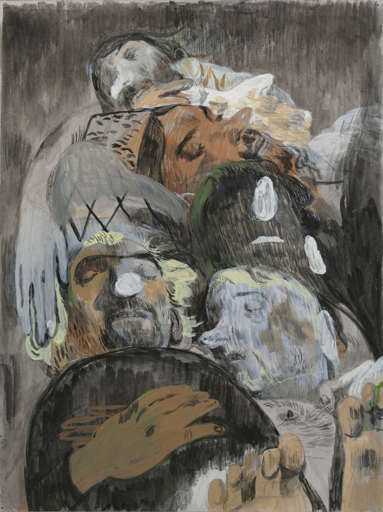 Salman Toor
Dead Dad Puddle, 2024
Charcoal, ink, and gouache on paper
12 x 9 inches
(30.5 x 22.9 cm)
Framed: 17 1/2 x 14 1/2 inches
(44.3 x 36.8 cm)