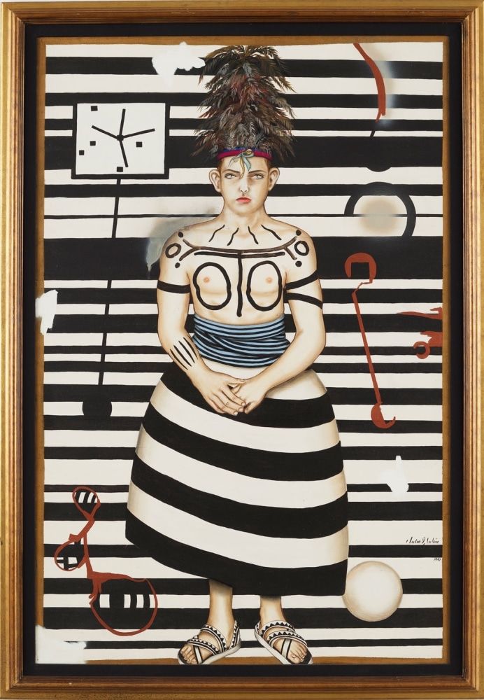 Julio Gal&amp;aacute;n
Los siete climas, 1991
Oil on canvas
90 1/2 x 59 inches
(229.9 x 149.9 cm)