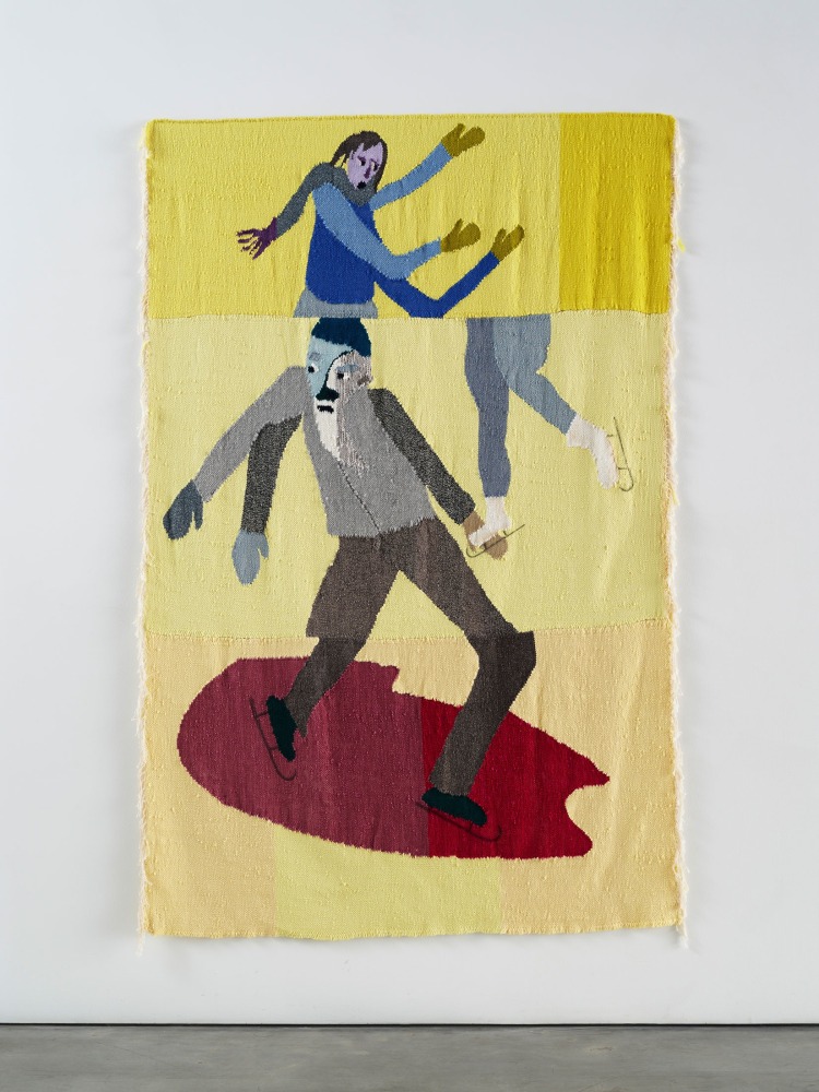 Christina Forrer
His position is not the proper one for him, 2021
Cotton, wool, and ink
89 x 59 inches
(226.1 x 149.9 cm)
&amp;nbsp;