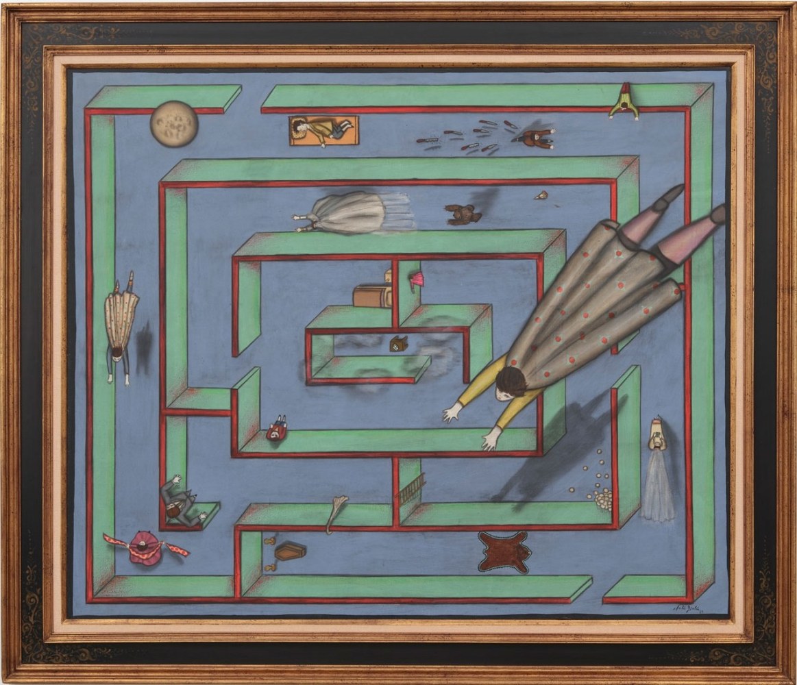 Julio Gal&amp;aacute;n
Laberinto Azul, 1983
Oil on linen
48 1/8 x 58 1/8 inches
(122.2 x 147.6 cm)