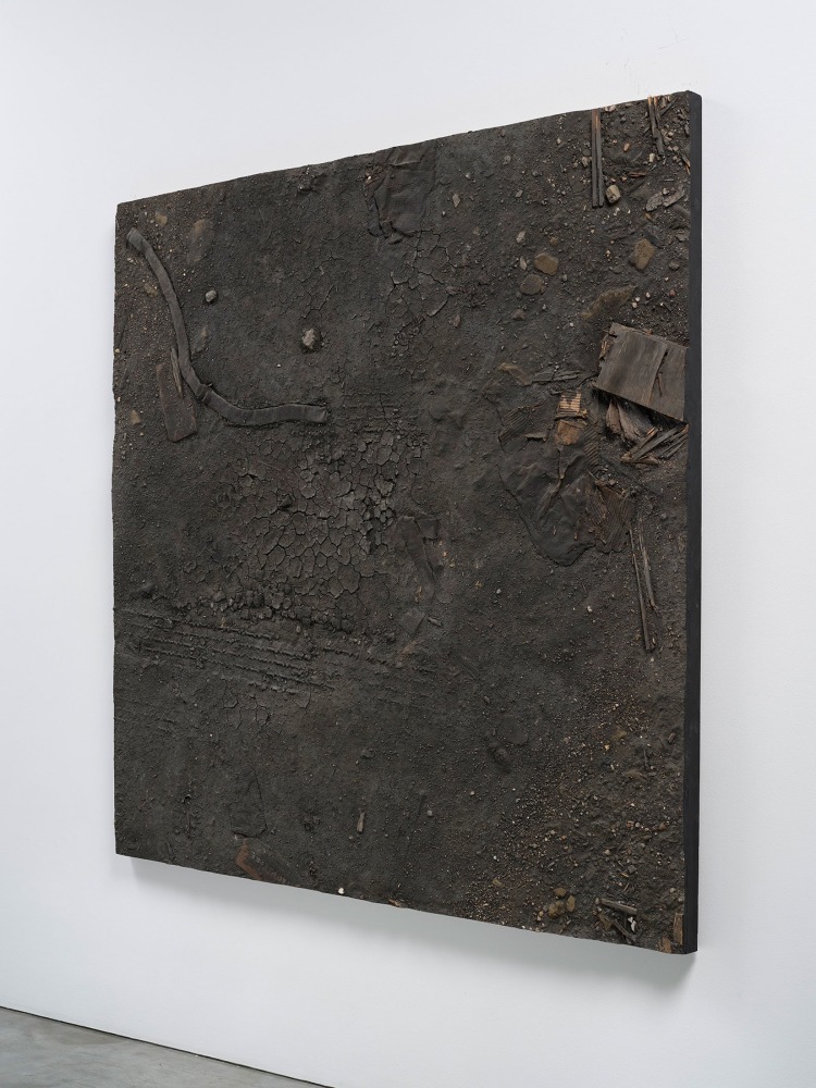 Boyle Family
Study with Tyretrack, Mudcracks and Flattened Exhaustpipe, Lorrypark Series, 1974
Mixed media, resin, fiberglass
72 1/4 x 72 1/4 inches
(183.5 x 183.5 cm)