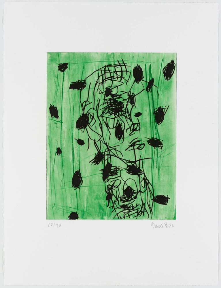Georg Baselitz
Klopfkopf (Knockhead), 1992
10/30
Baselitz 92
Color etching on paper
29 7/8 x 22 1/2 inches
(75.8 x 57 cm)
