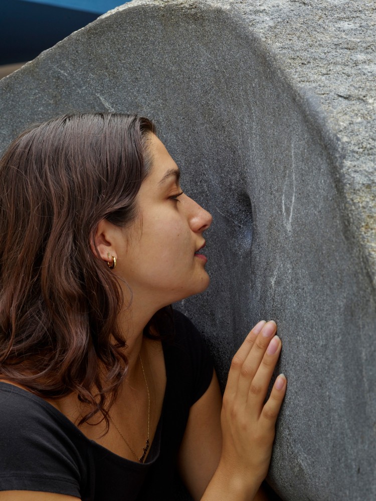 Janine Antoni
Whispering Through a Stone, 2025 (detail)
18,210 pound carved granite boulder&amp;nbsp;
98 3/16 x 69 x 57 3/4 inches
Commissioned by the City of Coral Gables, FL
Photo: Daniel Portnoy