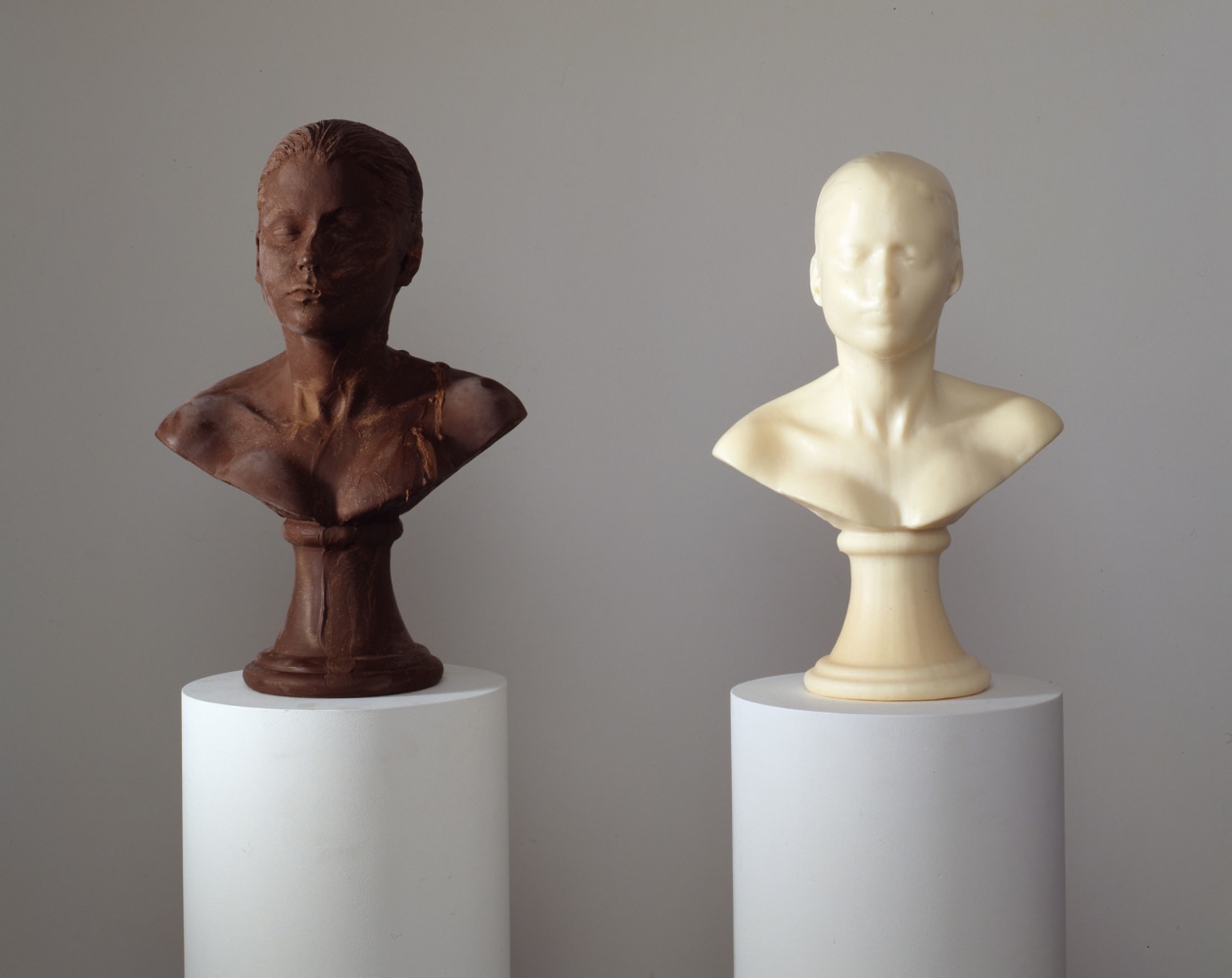 Janine Antoni
Lick and Lather, 1993
Two busts: one chocolate and one soap, two pedestals
Edition of 7 and 2 artist&amp;#39;s proofs
Each: 24 x 16 x 13 inches (60.96 x 40.64 x 33.02 cm)