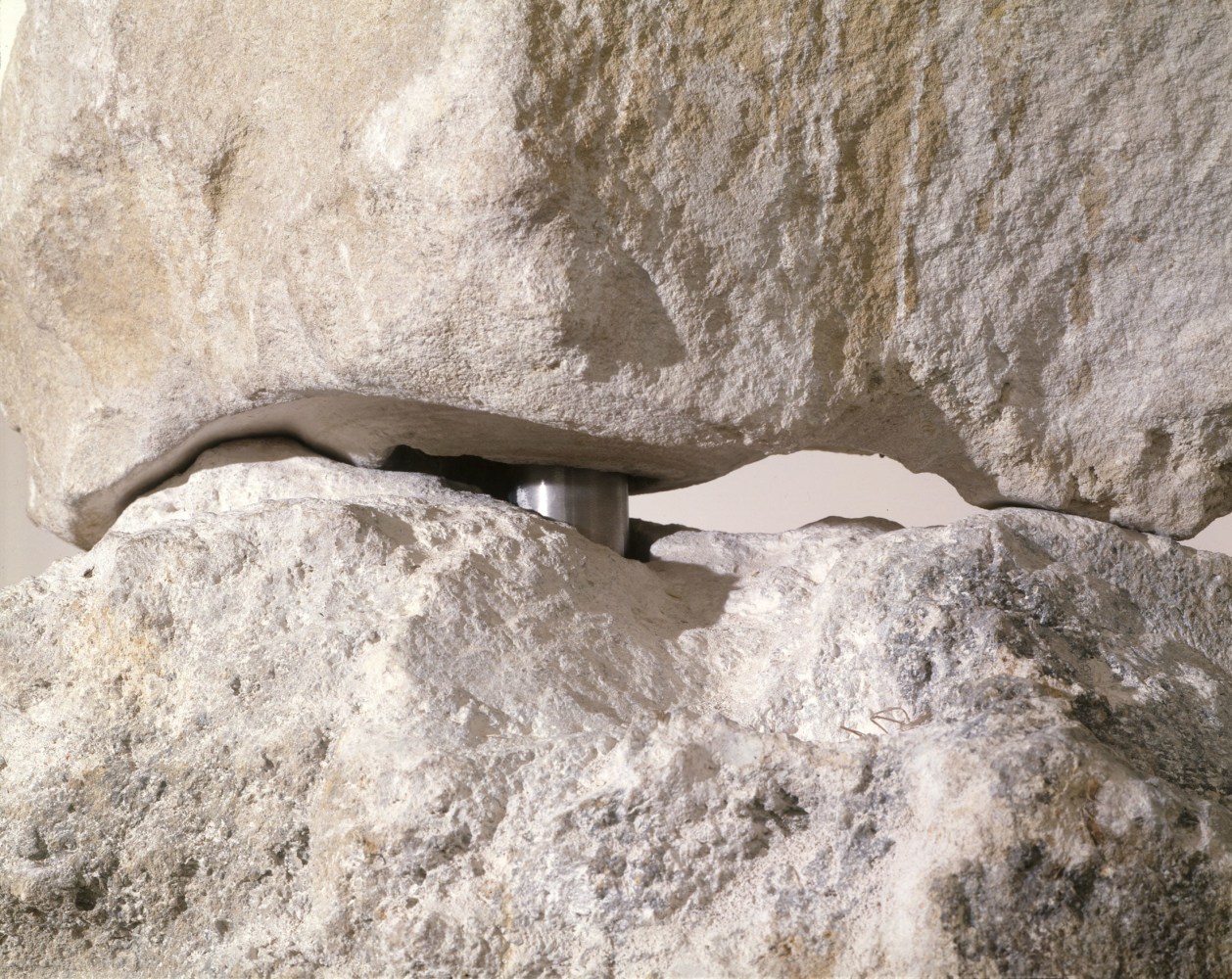 Janine Antoni
and, 1996-99
Detail
2,800 lbs&amp;nbsp;limestone boulders, steel rod
64 x 48 inches
(162.6 x 121.9 cm)