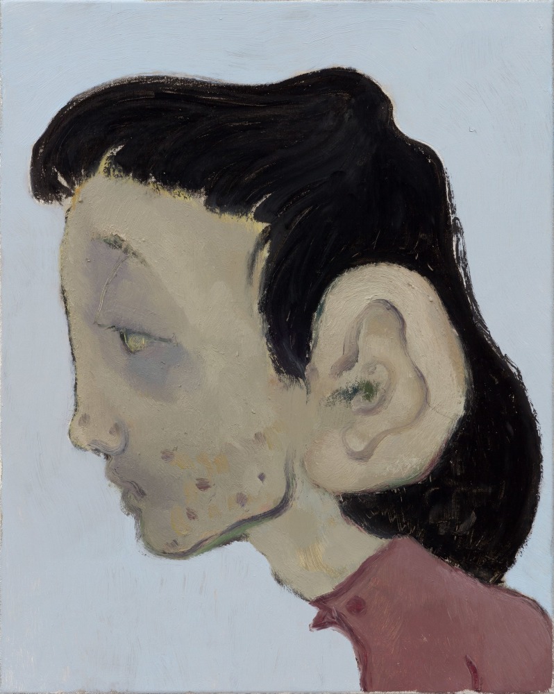 Sanya Kantarovsky
Face 11, 2021
Oil and watercolor on linen
19 3/4 x 15 3/4 inches
(50.2 x 40 cm)