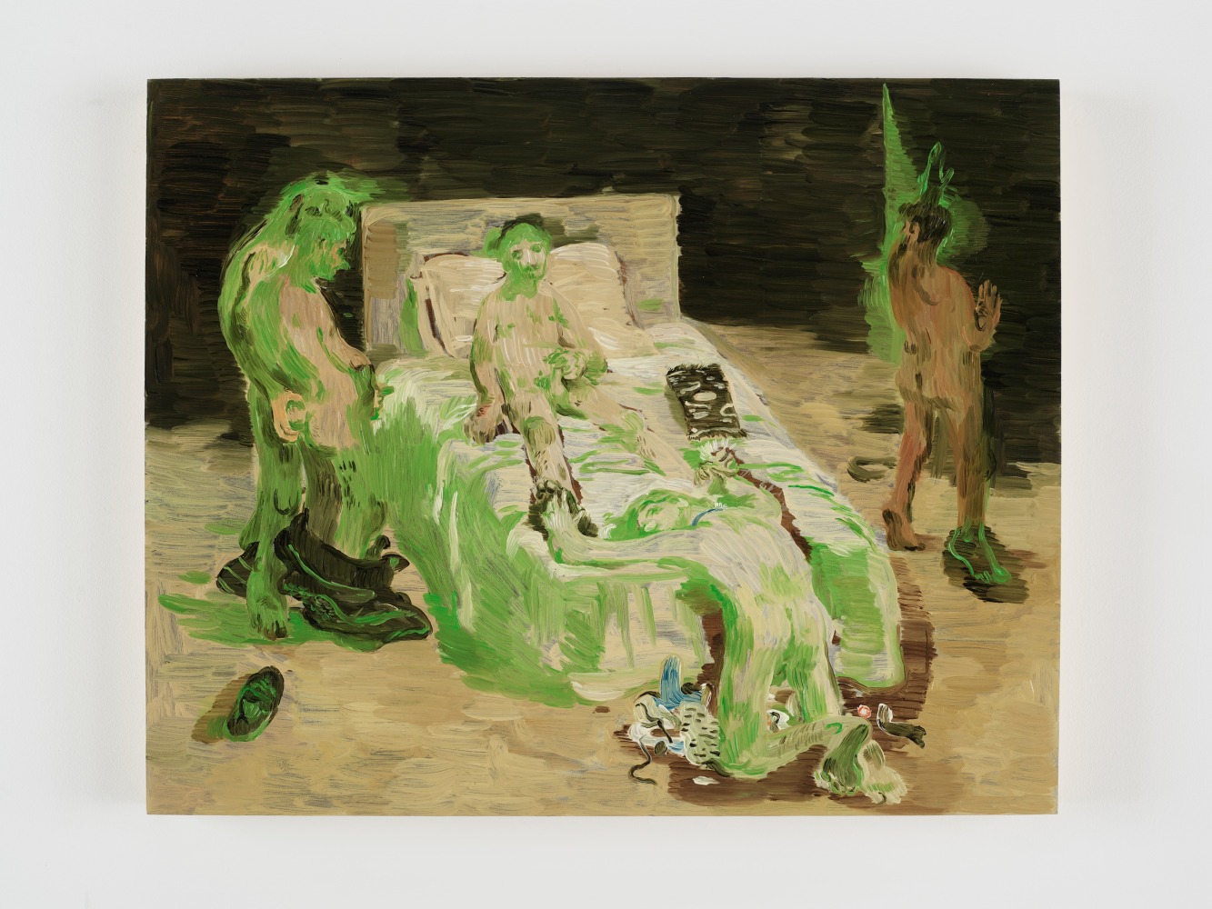 Salman Toor
The Dream, 2024
Oil on panel
24 x 29 3/4 inches
(61 x 75.6 cm)