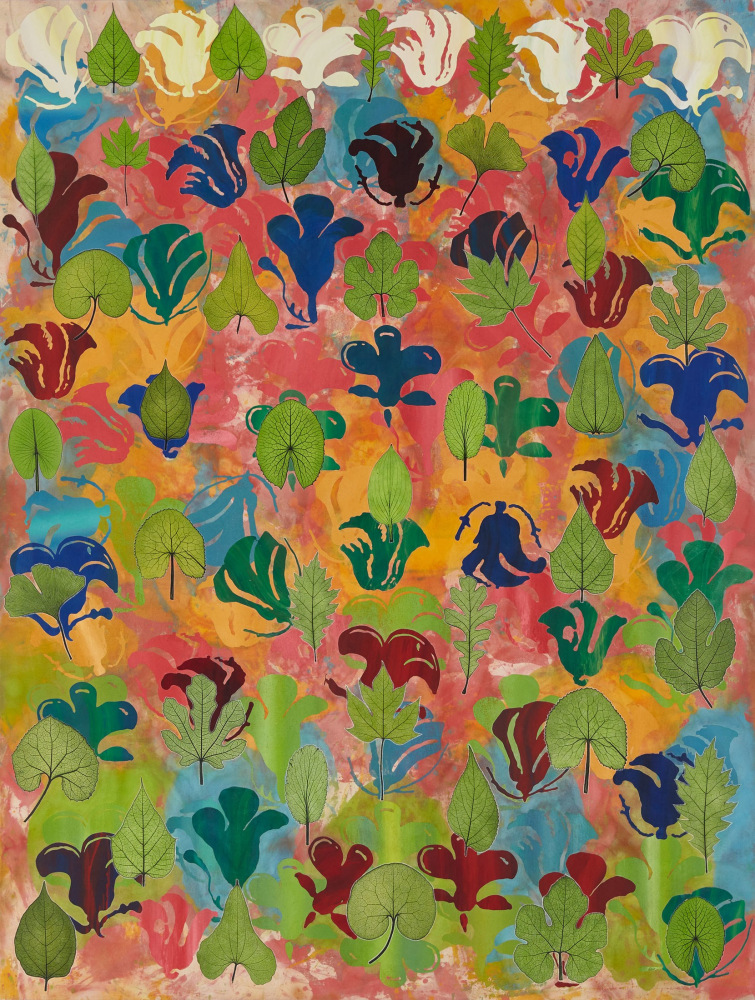 Philip Taaffe
Flowering Leaves, 2019
Mixed media on canvas
89 1/2 x 67 3/4 inches
(227.3 x 172.1 cm)