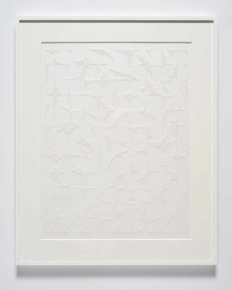 Zarina
Untitled, 1978
Paper pierced with sewing needle
25 5/8 x 19 1/2 inches
(65.1 x 49.5 cm)