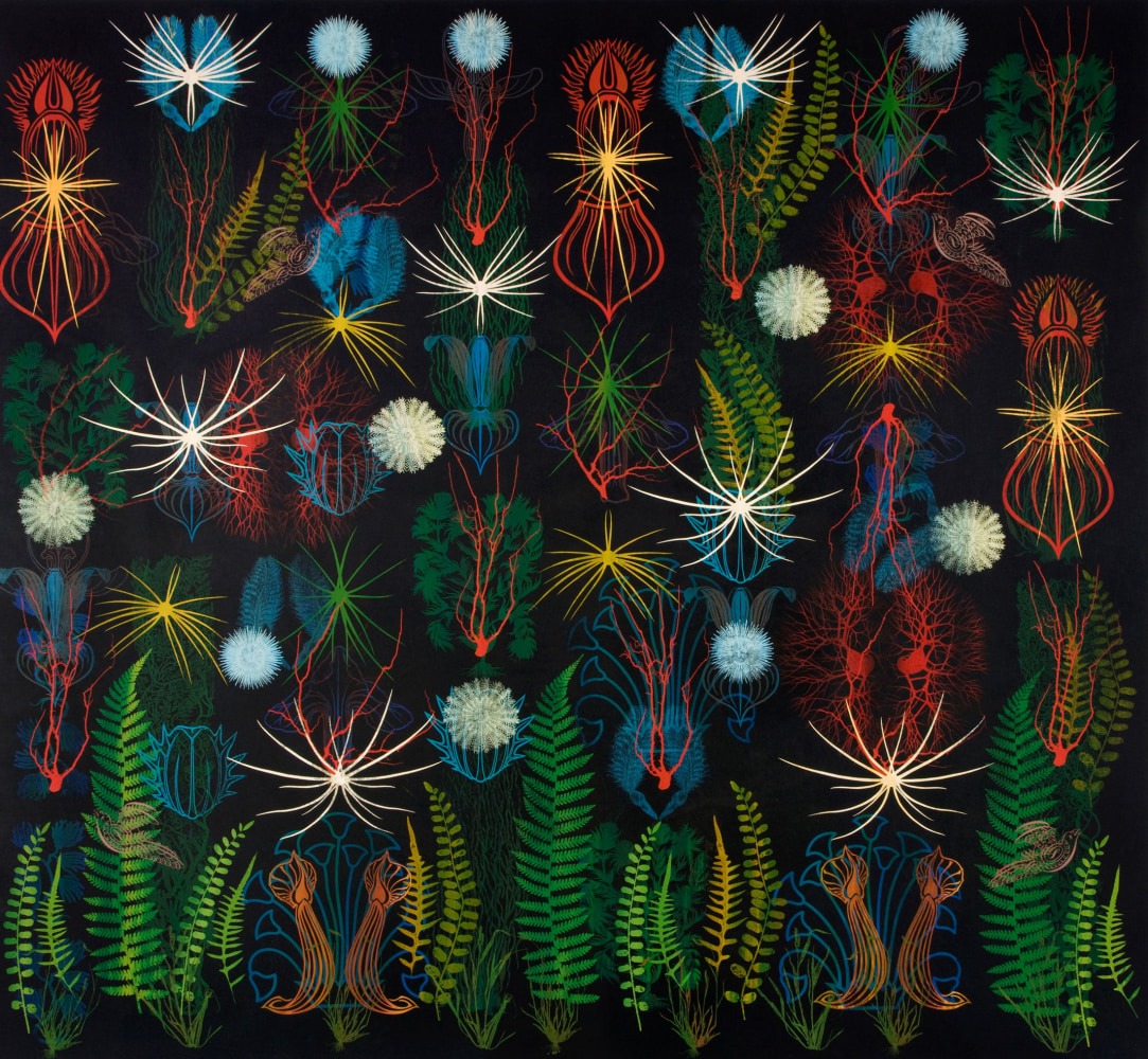 Philip Taaffe
Artificial Paradise (Loculus), 2008
Mixed media on canvas
137 3/4 x 149 1/2 inches
(350 x 380 cm)