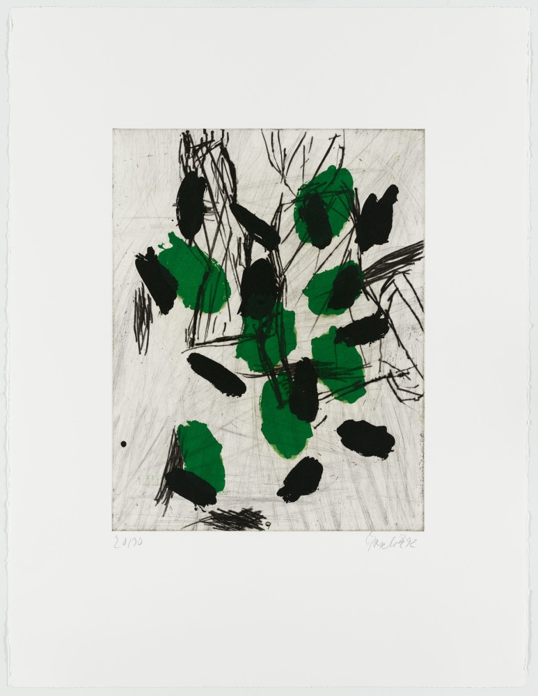 Georg Baselitz
Grüner Tag (Green Day), 1992
20/30
Baselitz 92
Color etching on paper
29 3/4 x 22 7/8 inches
(75.6 x 58 cm)