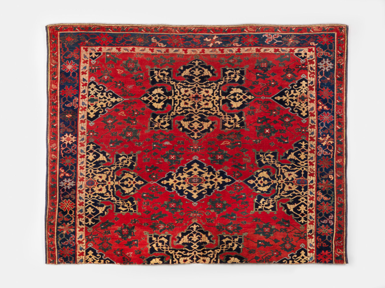 Part of an eight-lobed &amp;#39;Star Ushak&amp;#39; carpet, c. 1550-1600
Western Anatolia, Ushak
Warp, weft and pile of wool with a symmetrically knotted pile
61 3/8 x 75 1/4 inches
(156 x 191 cm)