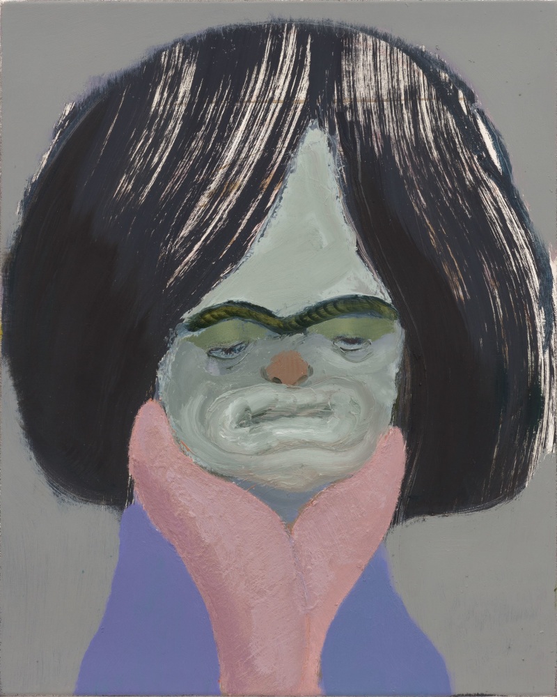 Sanya Kantarovsky
Face 14, 2021
Oil and watercolor on linen
19 3/4 x 15 3/4 inches
(50.2 x 40 cm)