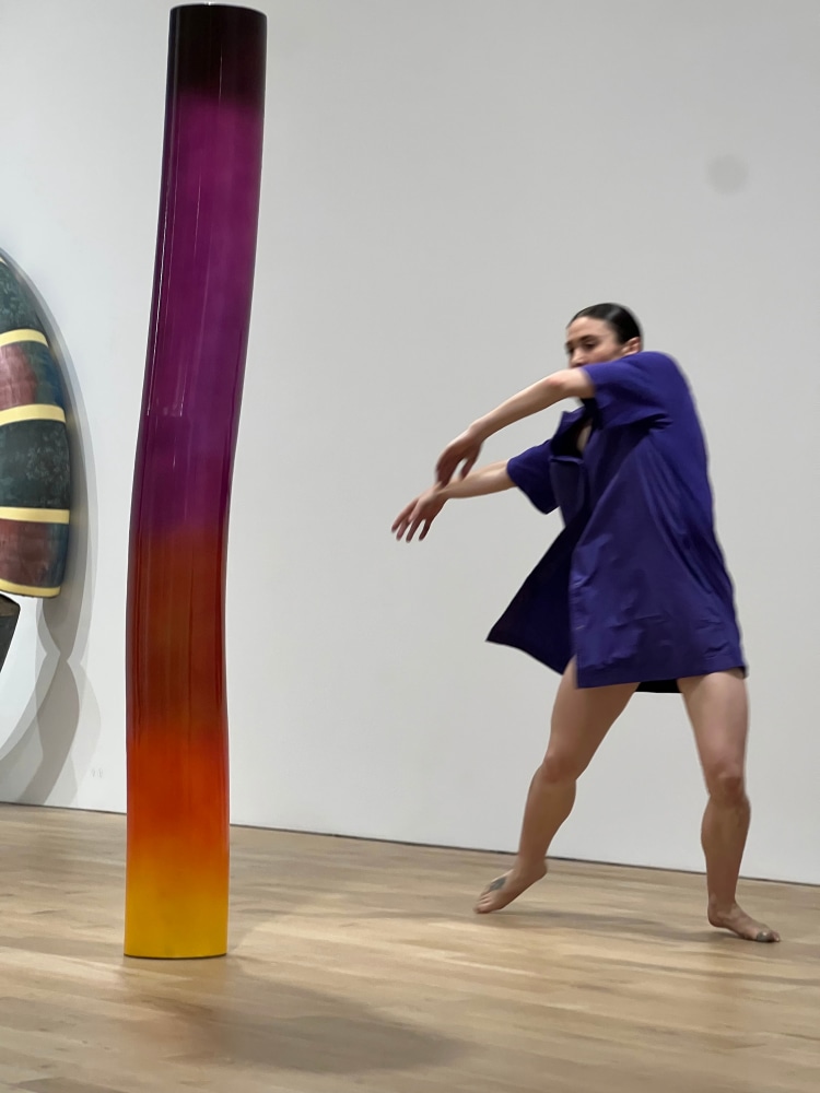 Mark Handforth: Half-Sleep-City, installation at Luhring Augustine Tribeca, New York (2023).&amp;nbsp;
Battery Dance Dancers: Sarah Housepian, Vivake Khamsingsavath, Jillian Linkowski, Amy Saunder and Razvan Stoian.
Courtesy of the artist and Luhring Augustine, New York.
Photo: Violet Handforth