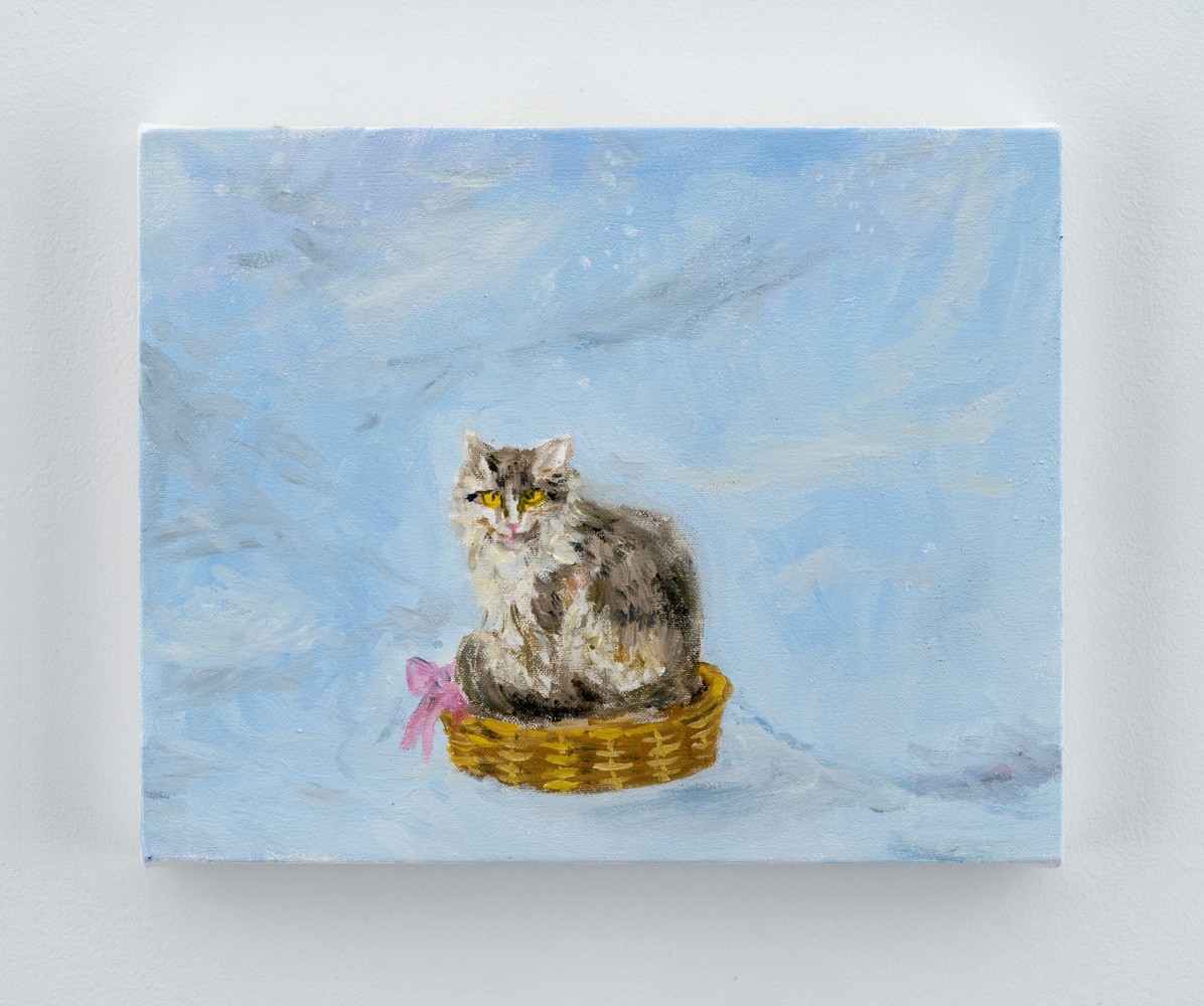 Karen Kilimnik

the cat sitting in its favorite basket out in the blizzard, the Himalaya

2020

Water soluble oil color on canvas

8 x 10 inches (20.3 x 25.4 cm)

Signed, titled, dated verso

KK 4533
