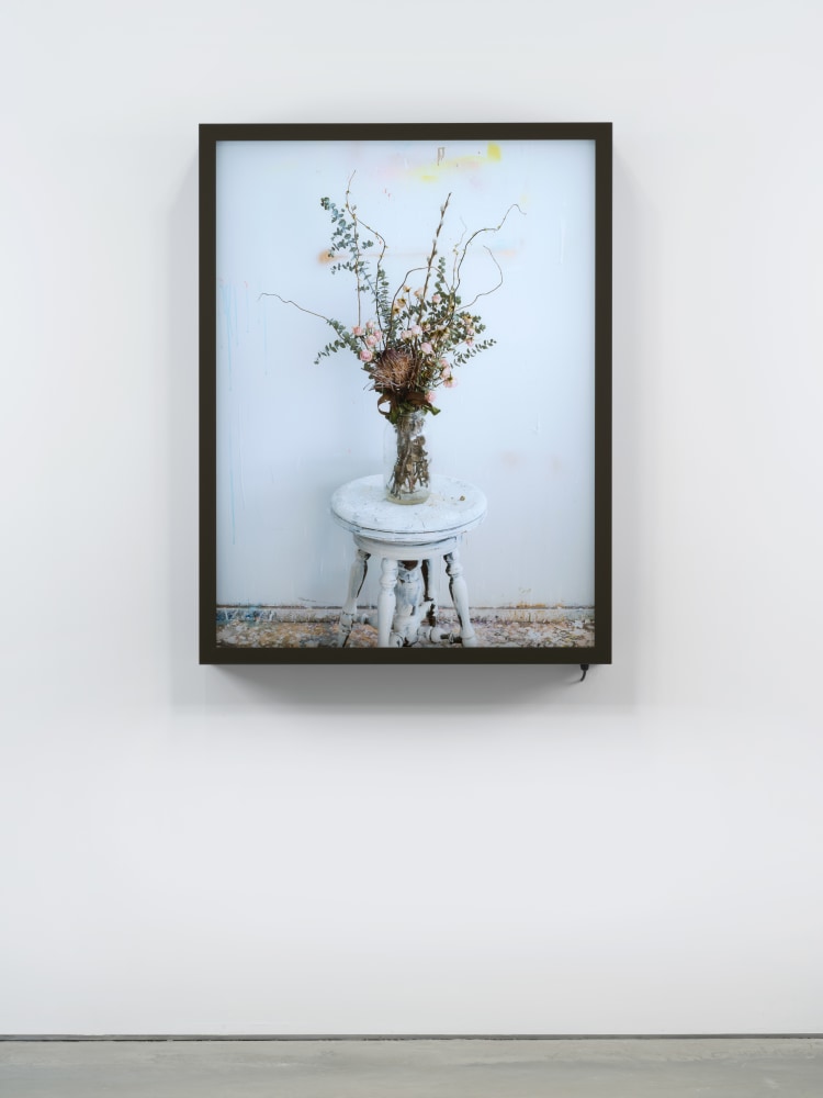 Rodney Graham

Dead Flowers In My Studio 2

2017

Painted aluminum lightbox with transmounted chromogenic transparency

46 5/8 x 35 5/8 x 7 inches (118.4 x 90.5 x 17.8 cm)

Edition of 5, with 1 AP

RG 615

$220,000