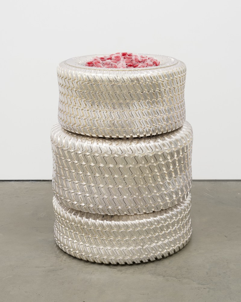 Rob Pruitt

People Feeder (Life is a Bowl of Cherries: Individually Wrapped Cherry Lifesavers)

2023

Chromed tires

31 3/4 x 24 x 24 inches (80.6 x 61 x 61 cm)

RPR 316

$65,000