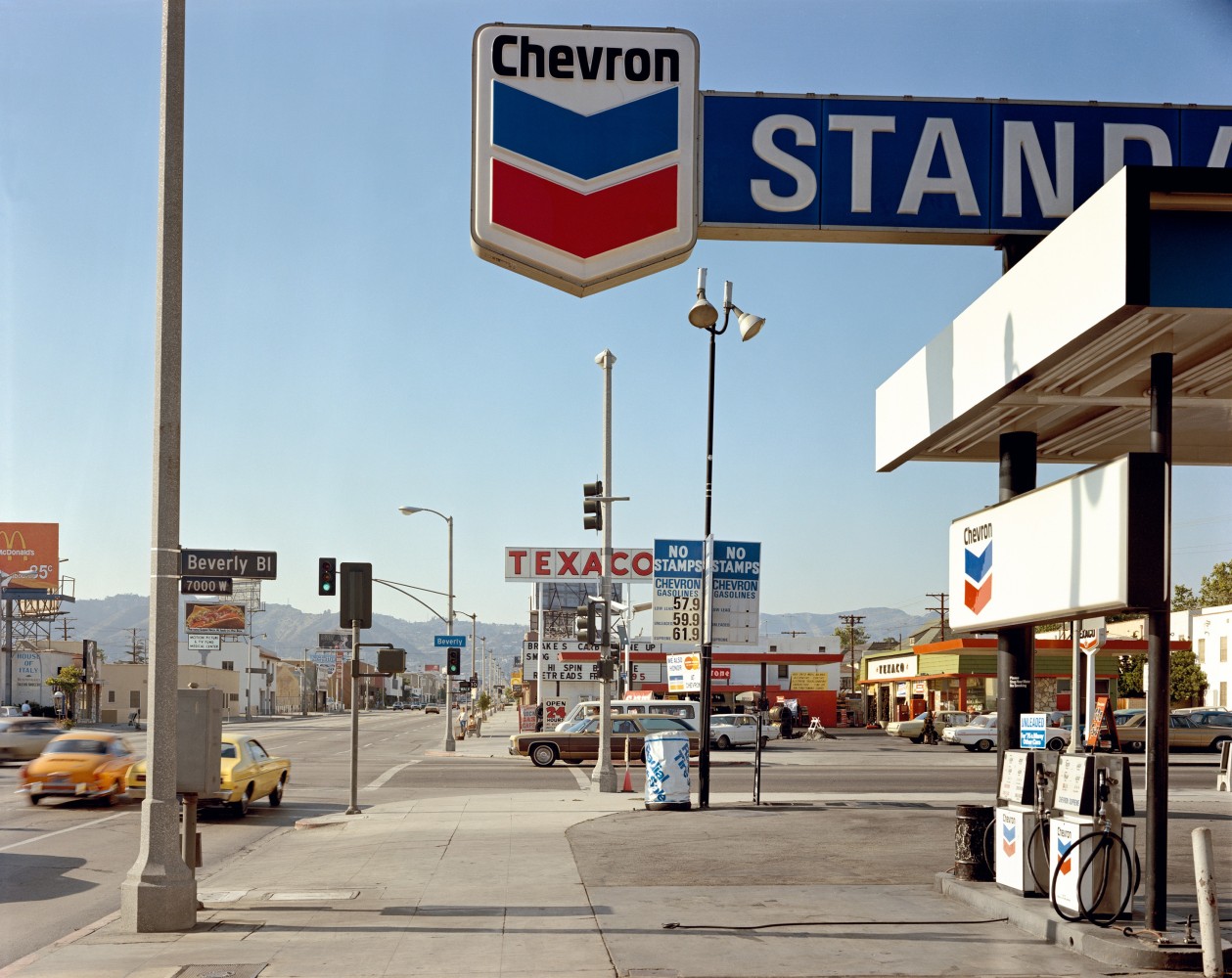 Stephen Shore

Beverly Boulevard and La Brea Avenue, Los Angeles, California, June 21, 1975

1975

Chromogenic color print

17 x 21 3/4 inches (43.2 x 55.2 cm) image size

20 x 24 inches (50.8 x 61 cm) paper size

Edition of 8

SS 210