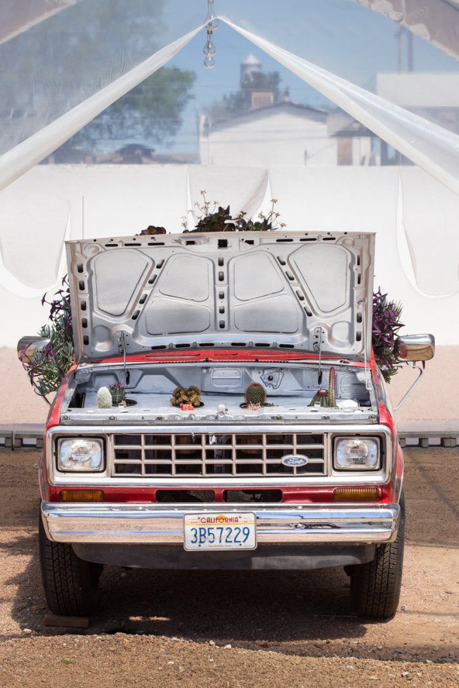 Sam Falls,&amp;nbsp;Untitled (Life in California), 2014

1984 Ford Ranger, soil, succelents,&amp;nbsp;66 x 63 x 191 inches.

Courtesy of the artist and Ballroom Marfa. Photo: Fredrik Nilsen.

&amp;nbsp;

INQUIRE