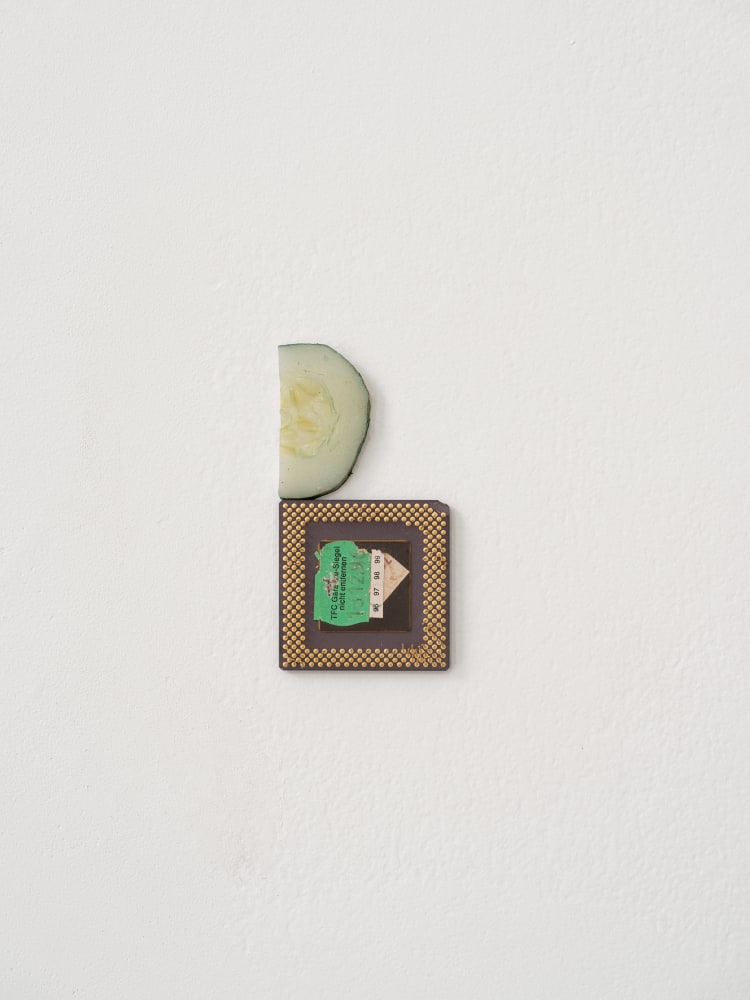 Nina Canell

Cucumbery

2018

Central processing units, synthetic cucumber

4 x 2 x 1/4 inches (10 x 5 x .5 cm)

NC 106

&amp;nbsp;

INQUIRE
