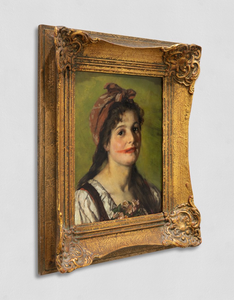 Hans-Peter Feldmann

Woman with smudged lips

2022

Oil on linen, framed

14 3/4 x 11 7/8 inches (37.5 x 30 cm)

Framed 21 7/8 x 19 1/8 x 3 inches (55.6 x 48.7 x 7.6 cm)

HPF 586

&amp;euro;68,000