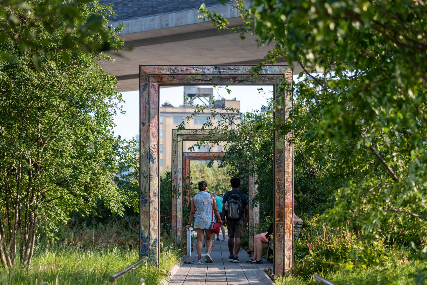 Sam Falls,&amp;nbsp;Untitled (Four Arches), 2019. Part of&amp;nbsp;En Plein Air. A High Line Commission.

Photo by Timothy Schenck. Courtesy of the High Line.

&amp;nbsp;

INQUIRE