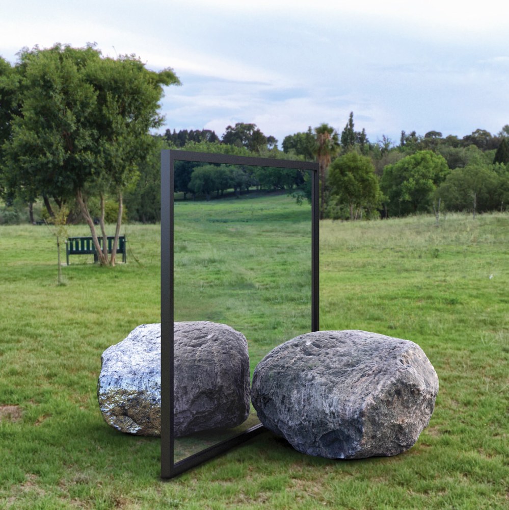Alicja Kwade

Big Be-Hide

2020

Stone, aluminum, powder-coated steel, mirror

74 3/4 x 97 1/8 x 90 1/2 inches (190 x 246.7 x 230 cm)

Unique

AKW 710

&amp;nbsp;