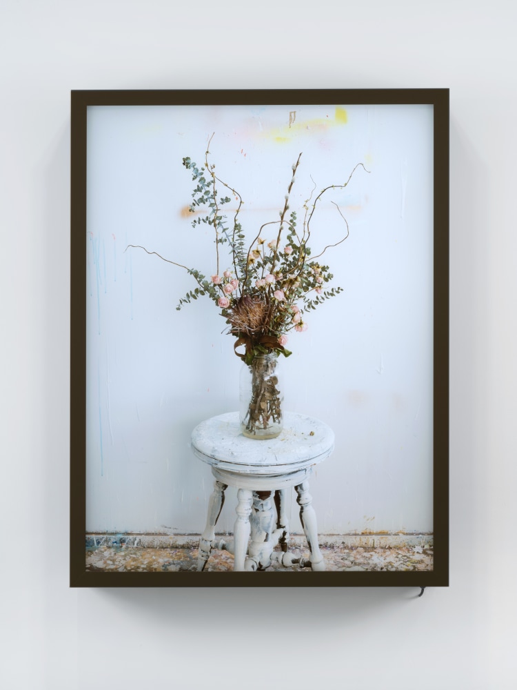 Rodney Graham

Dead Flowers In My Studio 2

2017

Painted aluminum lightbox with transmounted chromogenic transparency

46 5/8 x 35 5/8 x 7 inches (118.4 x 90.5 x 17.8 cm)

Edition of 5, with 1 AP

RG 615

$220,000