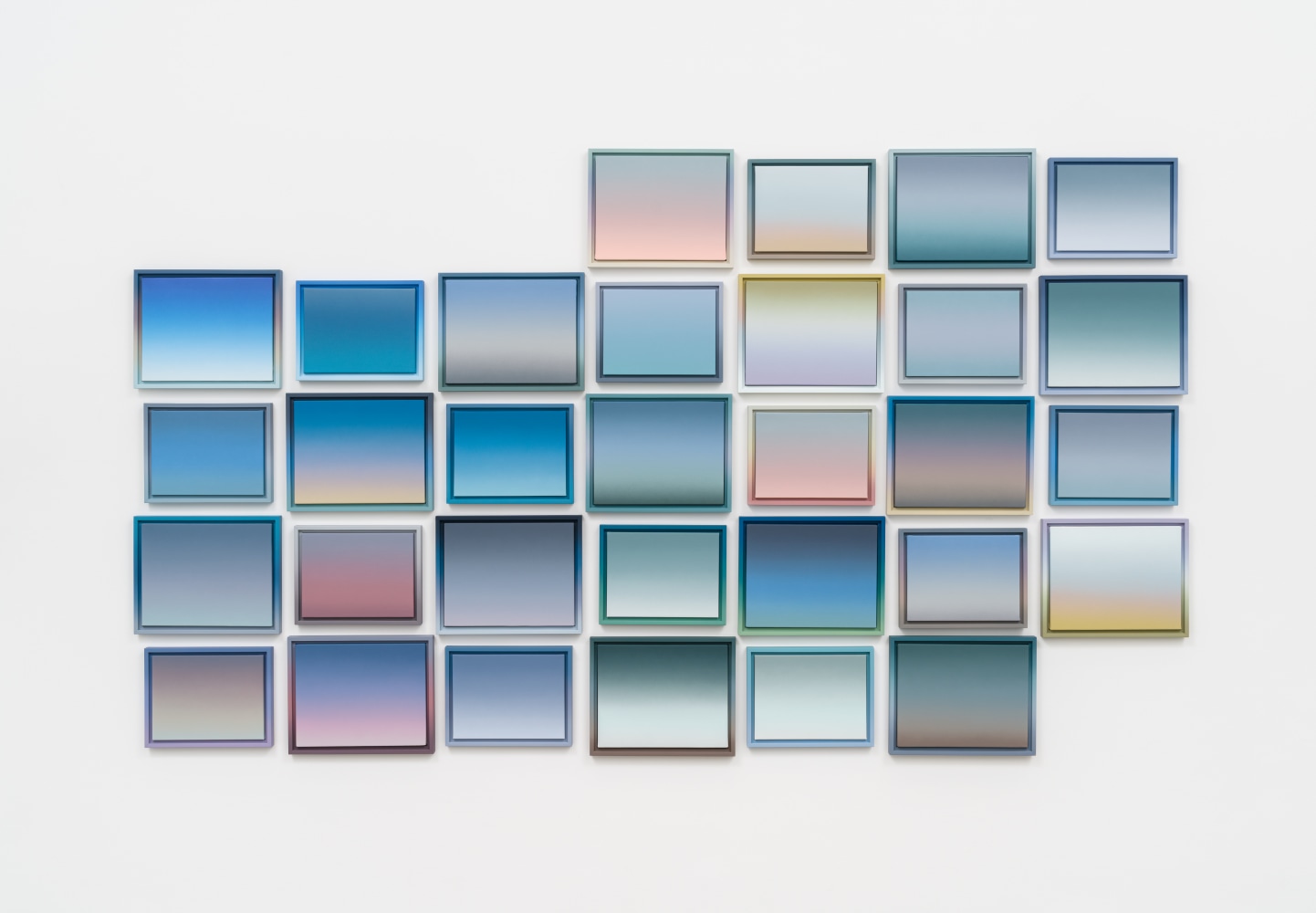 Rob Pruitt

A Month of Early Morning Fog Over Lake Montauk (March 2023)

2023

Acrylic on canvas in hand-painted artist frames, 31 parts

65 x 133 inches (165.1 x 337.8 cm) overall

RPR 323

SOLD