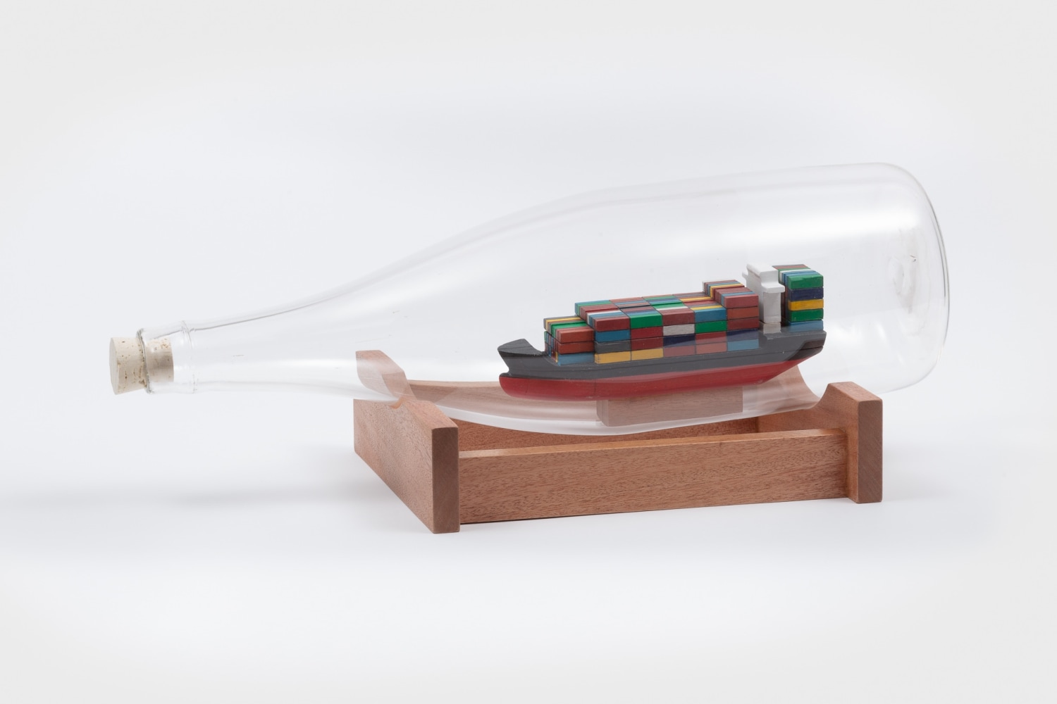 MATT JOHNSON
Panamax in a Bottle
2022
Polychromed wood and glass bottle
approximately 8 x 22 x 9 3/4
MJ 228
$35,000